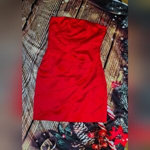 Vince Camuto Vibrant Red Strapless Dress Sz 2